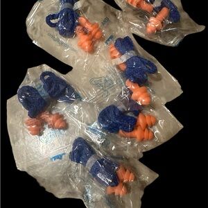 90 Count Blue & Orange Individually Wrapped Earplugs